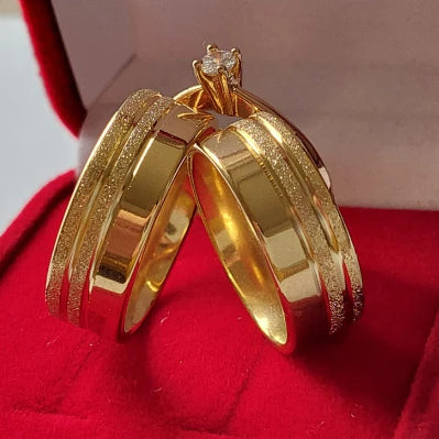 Par de Aliança Casamento Noivado Reta 2 Riscos