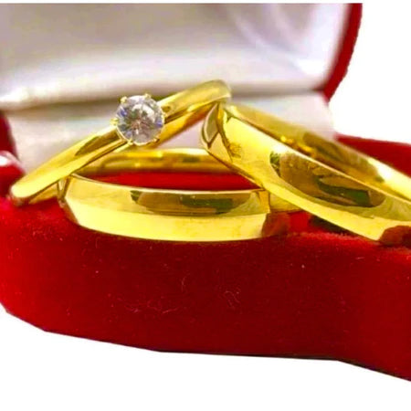 aliança lisa moeda antiga + caixinha coração