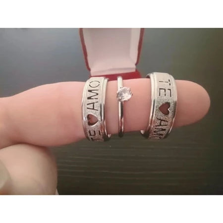 Par de alianças pratas namoro “ Eu te amo ”