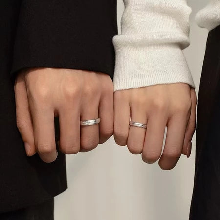 Par de Aliança de Namoro Casamento Prata Brilhante Diamantada