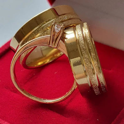 Par de Aliança Casamento Noivado Reta 2 Riscos