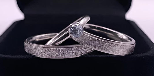 Par de Aliança Namoro Compromisso Prata Brilhante