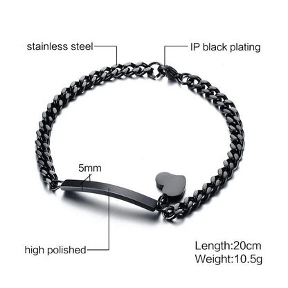 Vnox Minimalist Personalize Engrave Stainless Steel Thin Bar Bracelets for Women Lady Custom Friendship Bridesmaid Gifts Jewelry