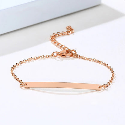 Vnox Minimalist Personalize Engrave Stainless Steel Thin Bar Bracelets for Women Lady Custom Friendship Bridesmaid Gifts Jewelry