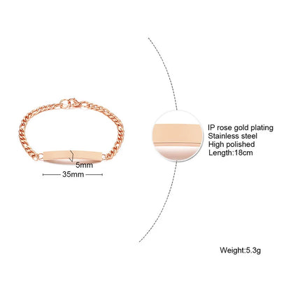 Vnox Minimalist Personalize Engrave Stainless Steel Thin Bar Bracelets for Women Lady Custom Friendship Bridesmaid Gifts Jewelry