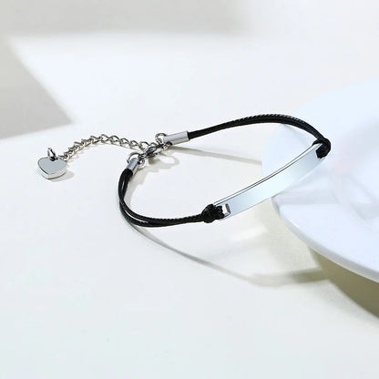 Vnox Minimalist Personalize Engrave Stainless Steel Thin Bar Bracelets for Women Lady Custom Friendship Bridesmaid Gifts Jewelry