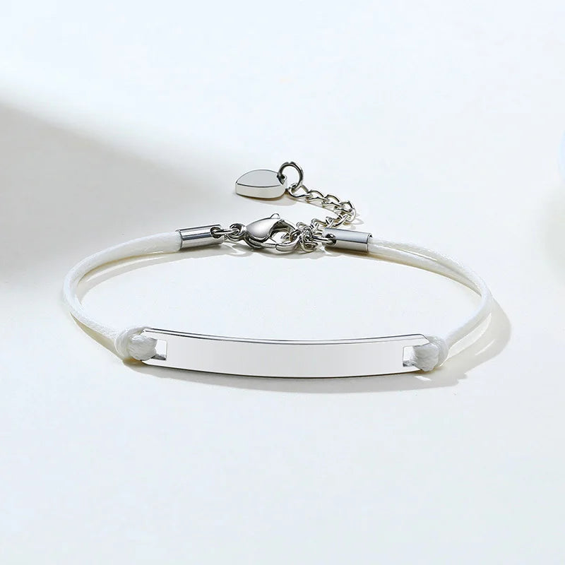 Vnox Minimalist Personalize Engrave Stainless Steel Thin Bar Bracelets for Women Lady Custom Friendship Bridesmaid Gifts Jewelry