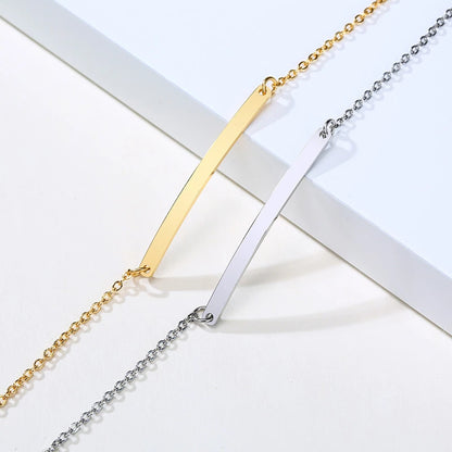 Vnox Minimalist Personalize Engrave Stainless Steel Thin Bar Bracelets for Women Lady Custom Friendship Bridesmaid Gifts Jewelry