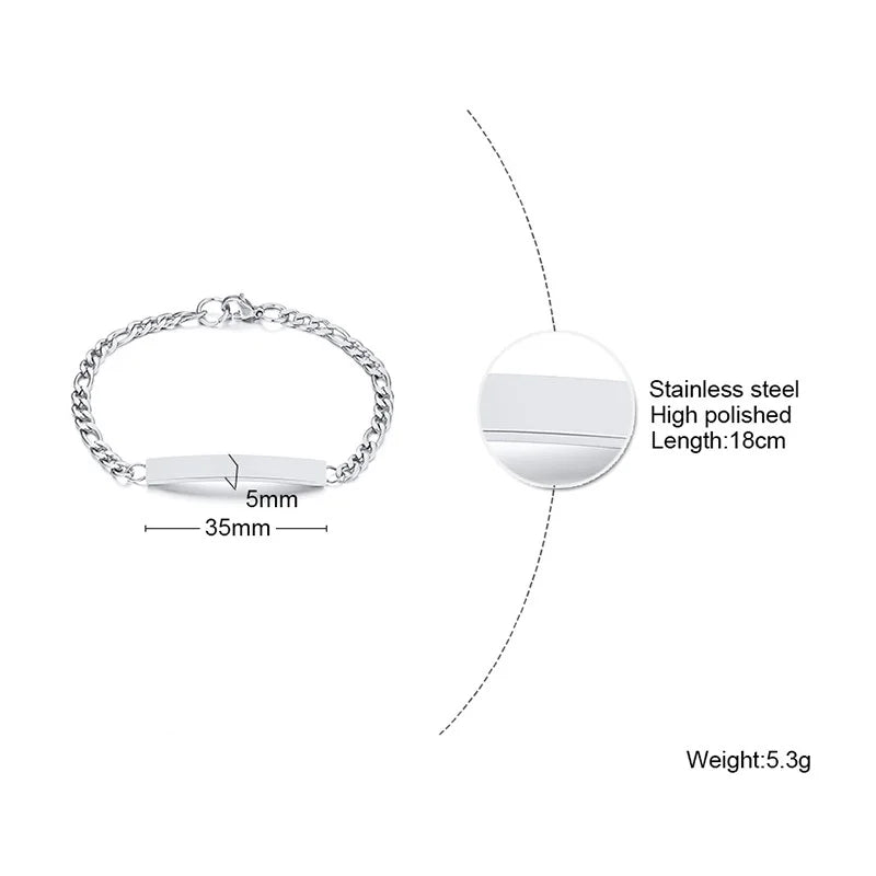 Vnox Minimalist Personalize Engrave Stainless Steel Thin Bar Bracelets for Women Lady Custom Friendship Bridesmaid Gifts Jewelry