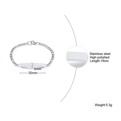 Vnox Minimalist Personalize Engrave Stainless Steel Thin Bar Bracelets for Women Lady Custom Friendship Bridesmaid Gifts Jewelry