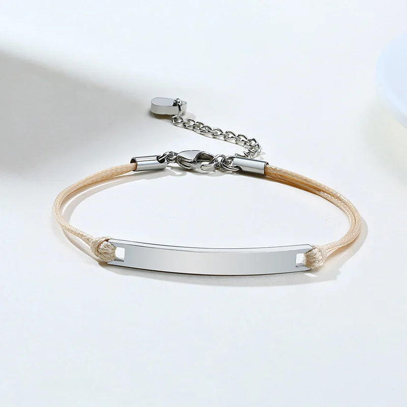 Vnox Minimalist Personalize Engrave Stainless Steel Thin Bar Bracelets for Women Lady Custom Friendship Bridesmaid Gifts Jewelry