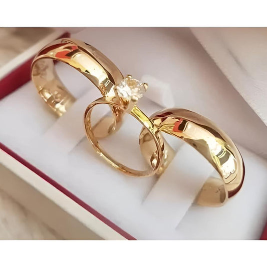 Par de alianças Casamento Noivado Banhadas Ouro 18k 6mm