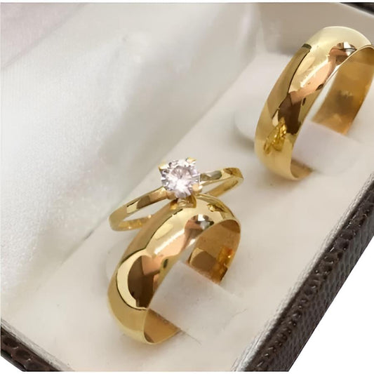 Par de alianças Casamento Noivado Banhadas Ouro 18k 6mm