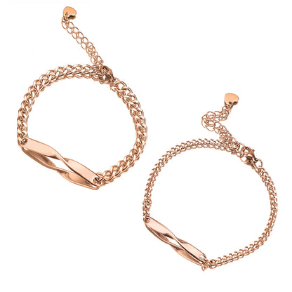 2 unidades/conjunto Pulseira Mobius para casal em aço titânio Pulseira personalizada com nome e data gravados Joias para homem e mulher Presentes