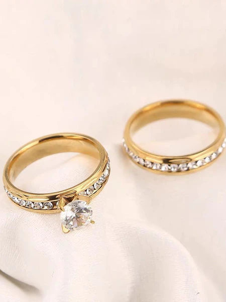 Par de Alianças de casamento de ouro para mulheres